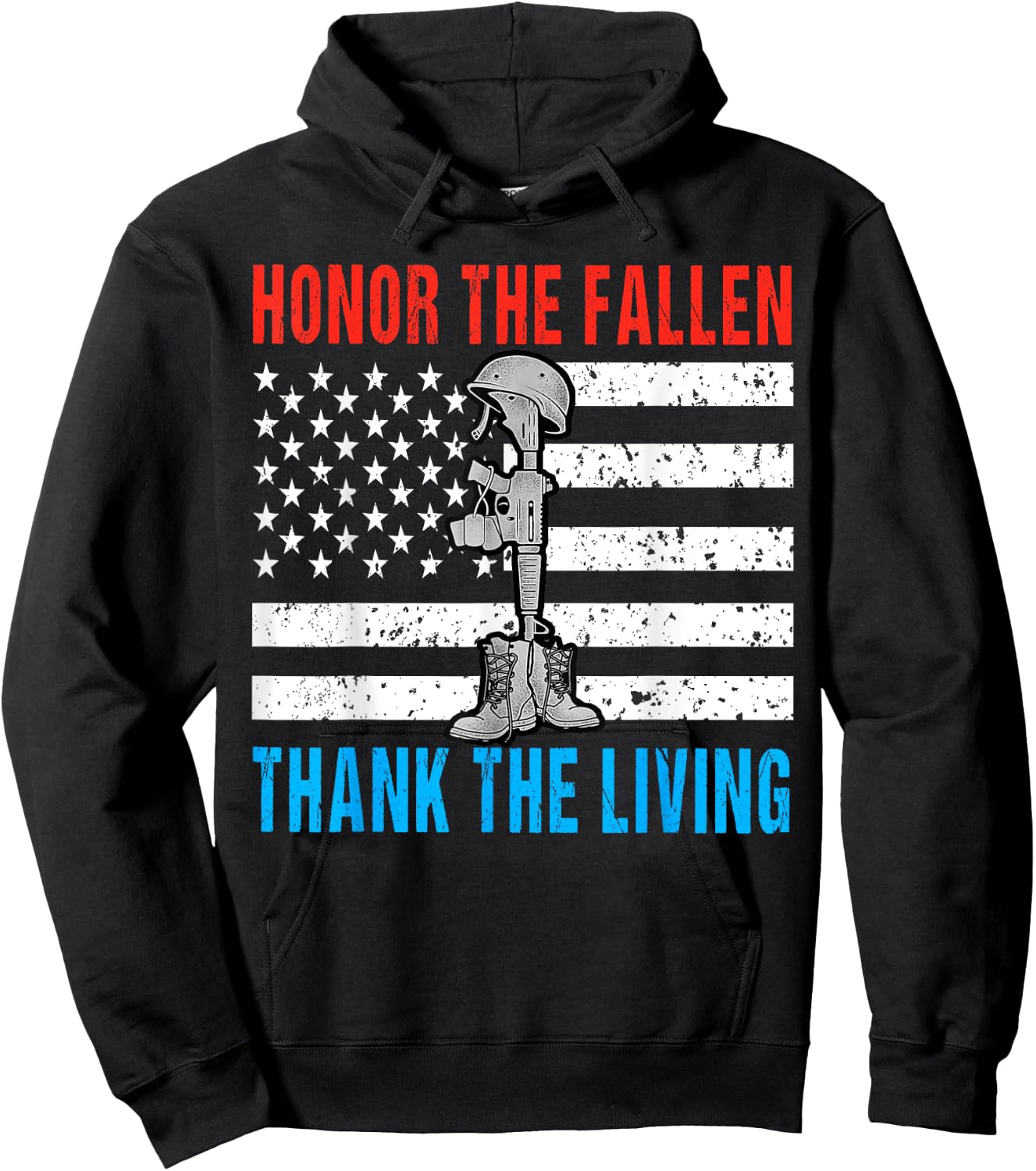 Honor The Fallen Thank Living Memorial Day May 31st Military Hoodie - Hoodie | Black