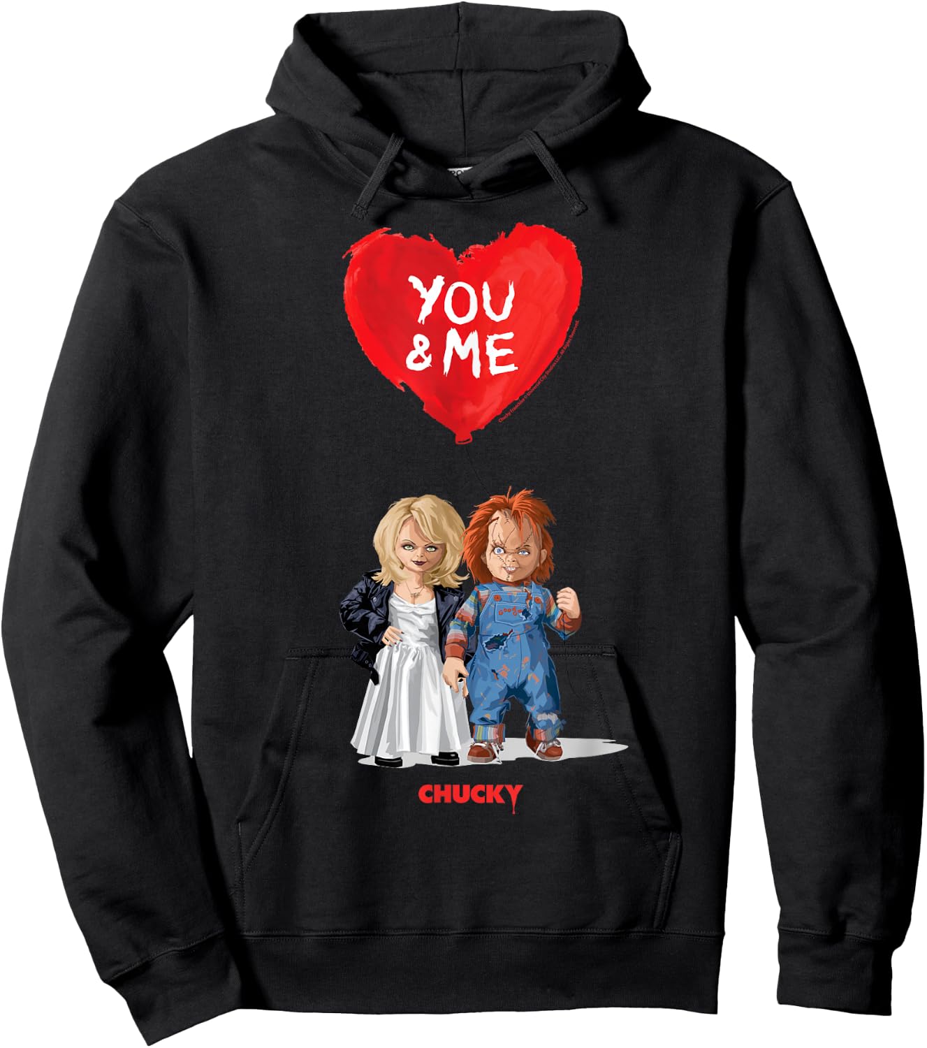 Chucky & Tiffany Blood Red Balloon Hoodie - Hoodie | Black