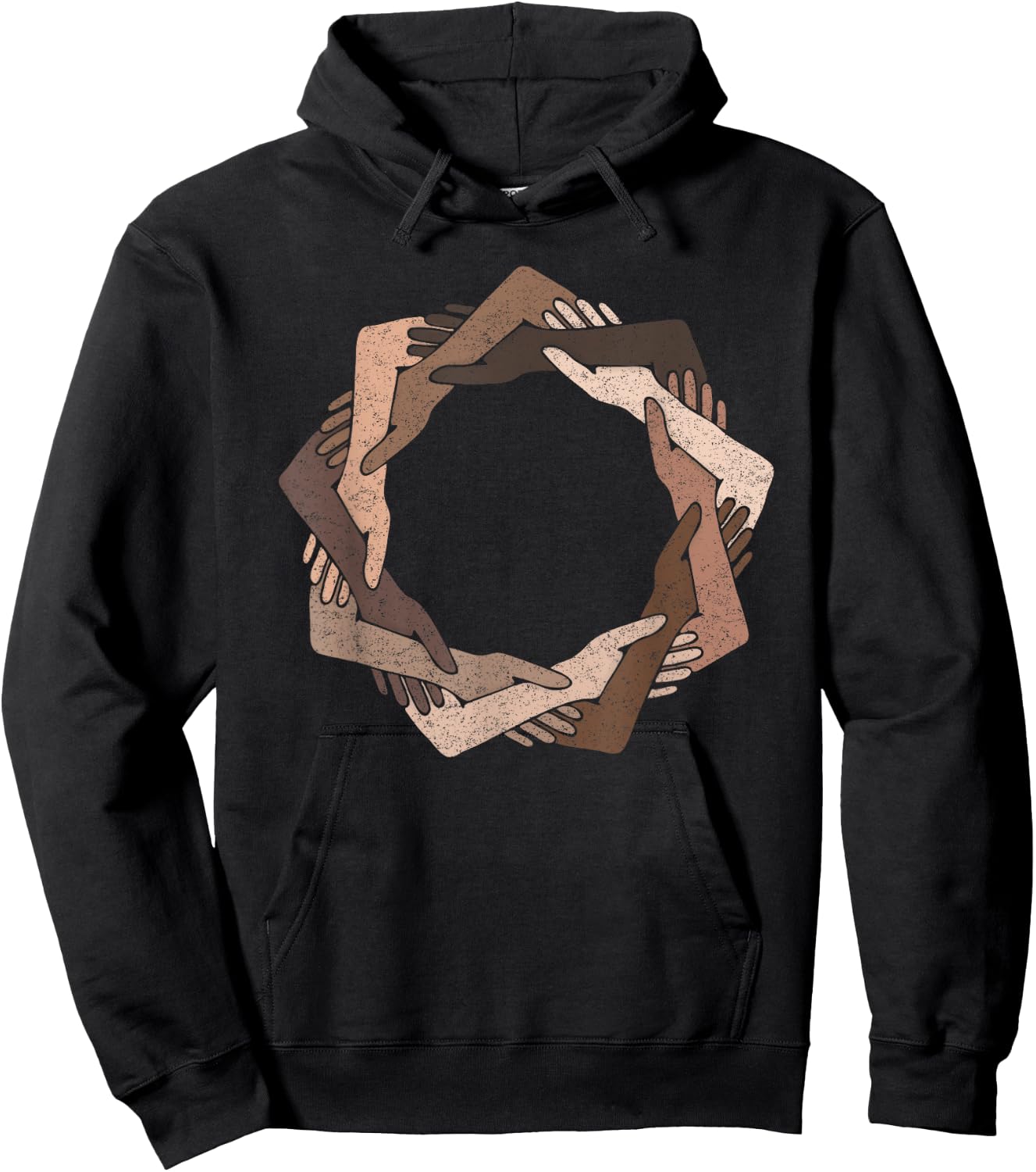 We Are One Human Family Nine Pointed Star - Baha'i Clothing Hoodie - Hoodie | Black