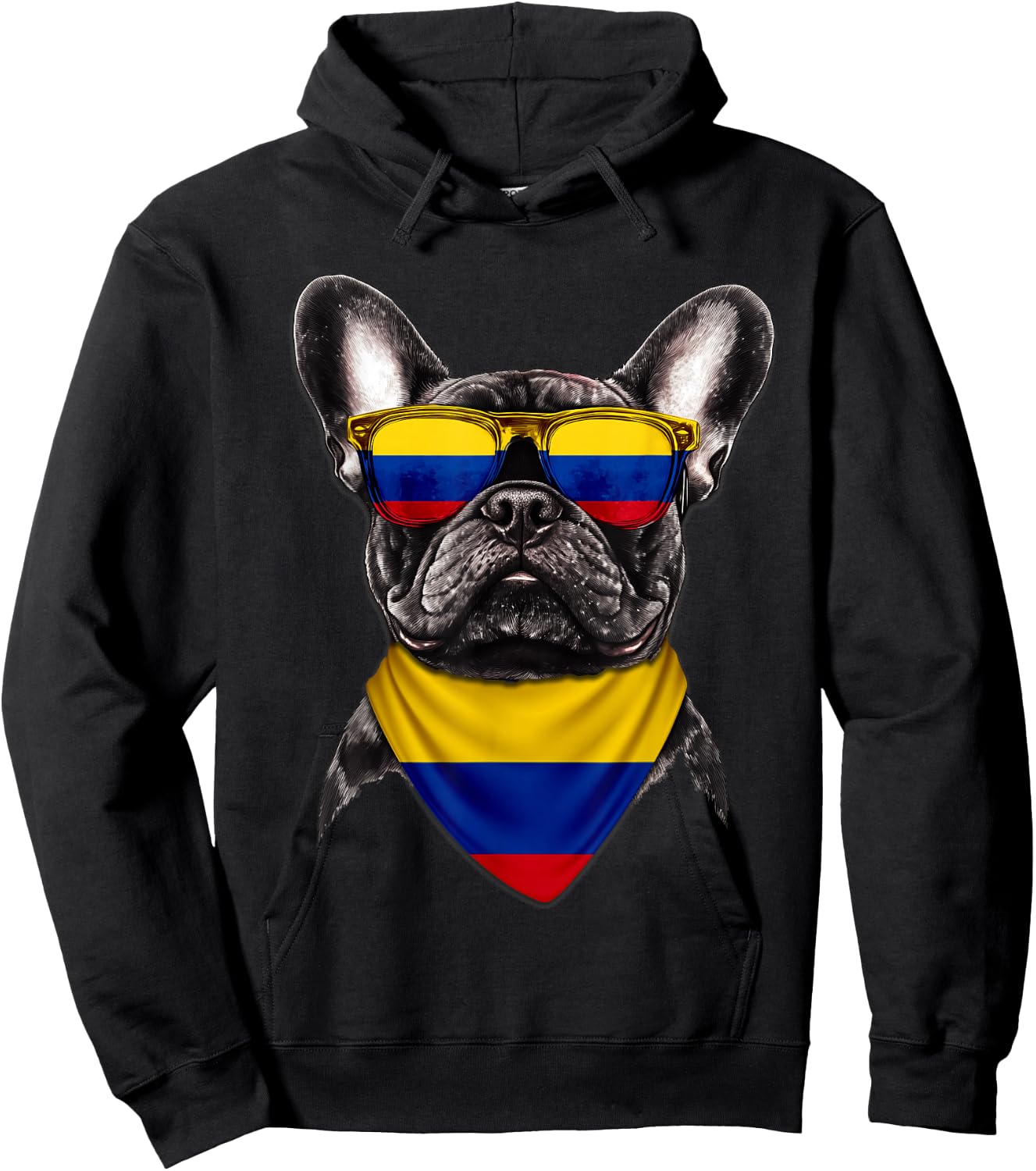 Colombian Flag American French Bulldog Heritage Colombia Hoodie - Hoodie | Black