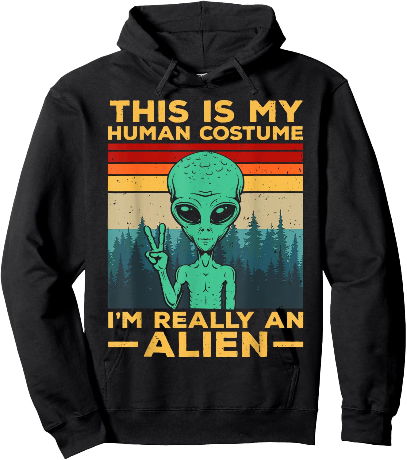 Alien Costume Alien This Is My Human Costume Alien , black Hoodie - Hoodie | Black
