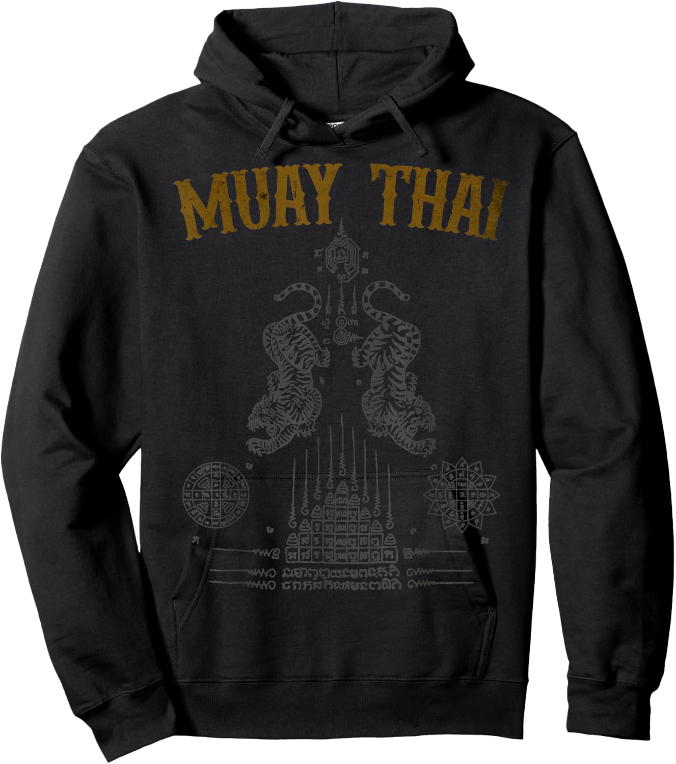 Tattoo Muay Thai Buddha Kickboxing Cultural Asian Sak Yant , Black, S Hoodie - Hoodie | Black