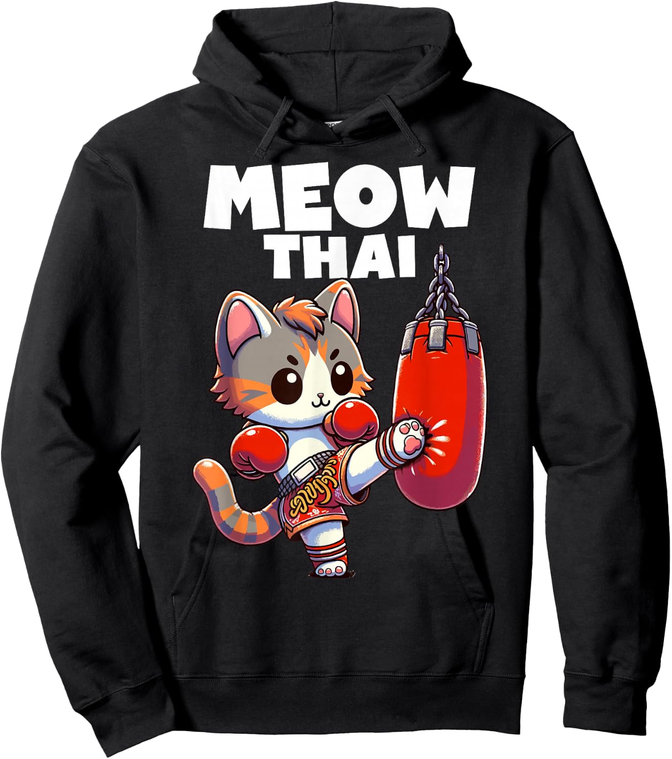 Muay Thai Cat Meow Thai Boxing Fighting Sport Hoodie - Hoodie | Black
