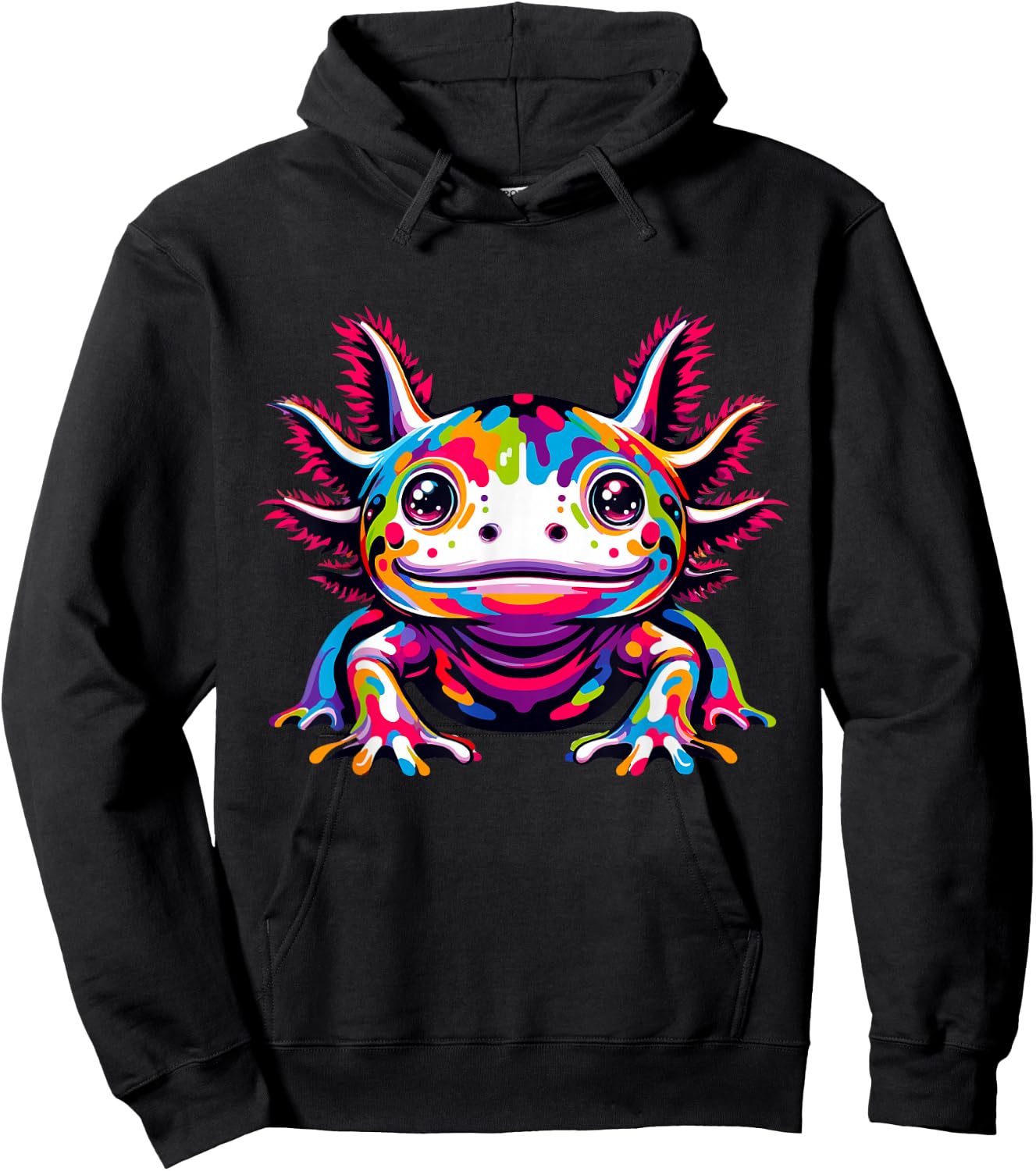 Axolotl rainbow Kawaii colorful love Axolotls herpetologist Hoodie - Hoodie | Black