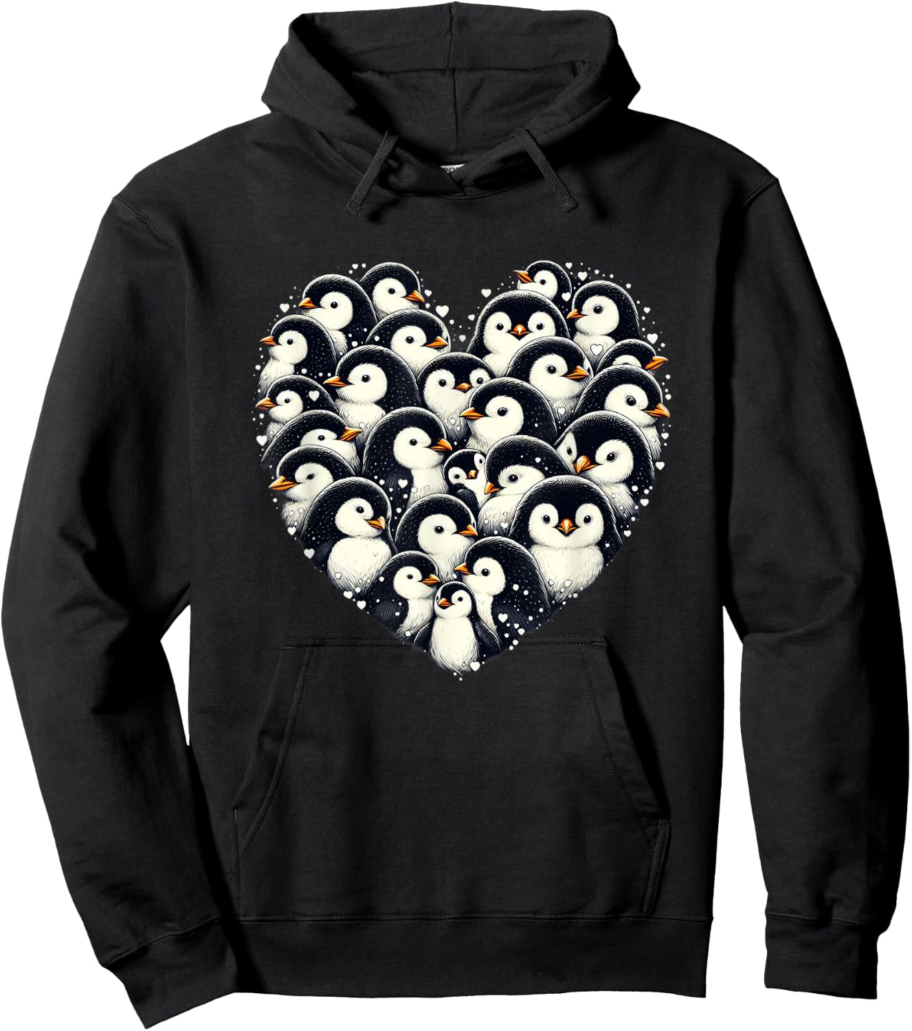 Penguins Love Beautiful Colorful Penguin Art Animal Hoodie - Hoodie | Black