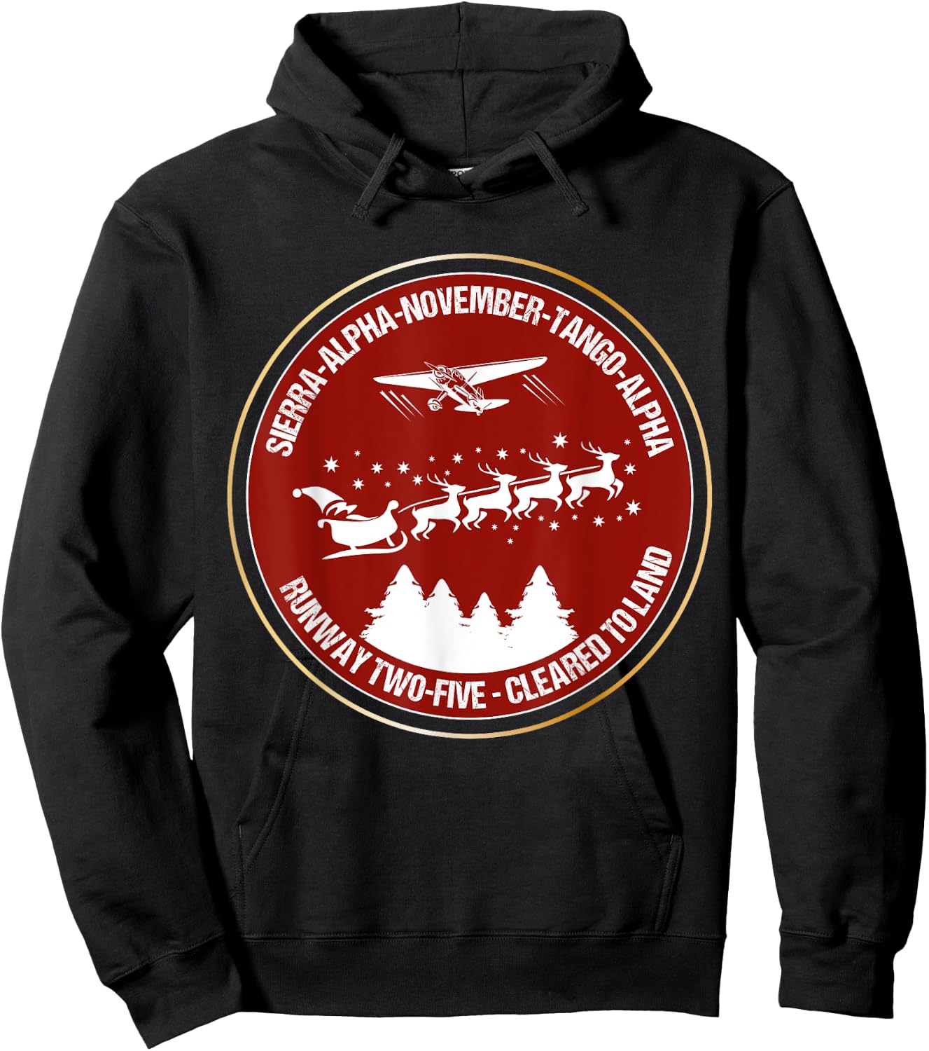 Funny Santa Airlines Christmas Gift Pilots Aviator Hoodie - Hoodie | Black