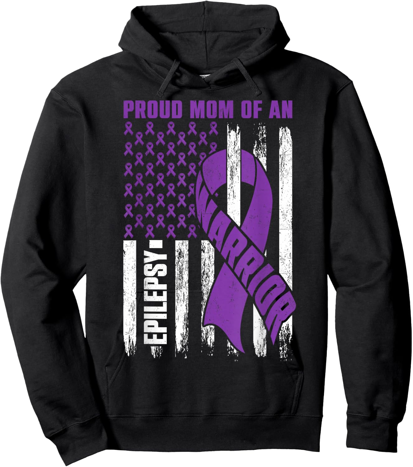 Proud Mom of an Epilepsy Warrior Epilepsy Awareness Hoodie - Hoodie | Black