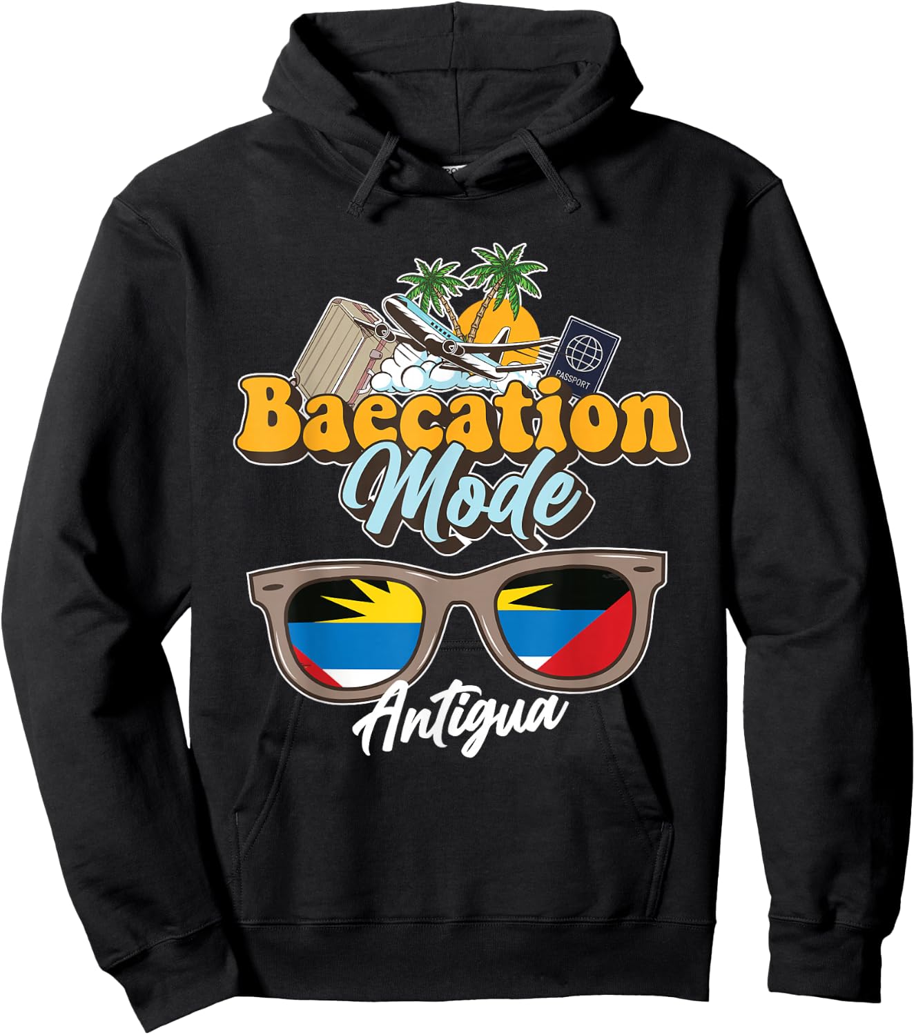 Baecation Antigua Bound Couple Travel Goal Vacation Trip Hoodie - Hoodie | Black