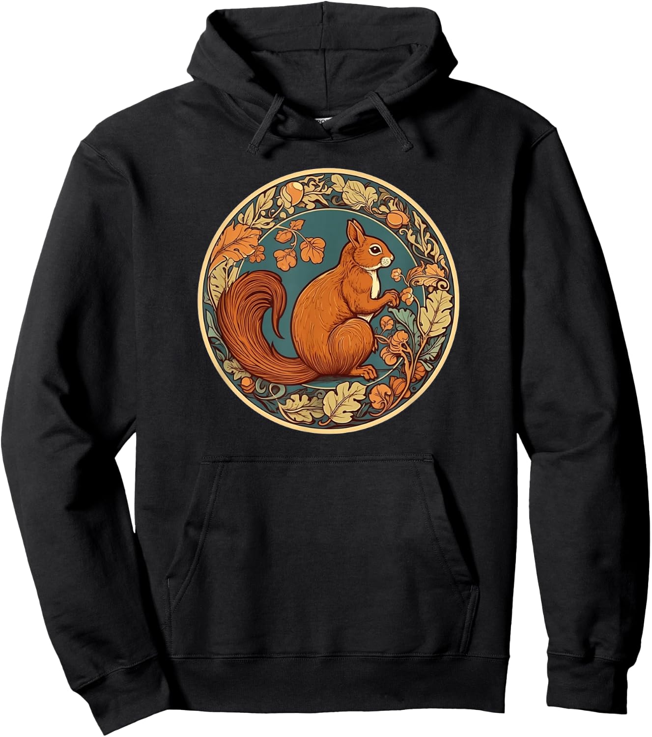 Cute Kids Girls Woodland Retro Vintage Squirrel Lover Hoodie - Hoodie | Black