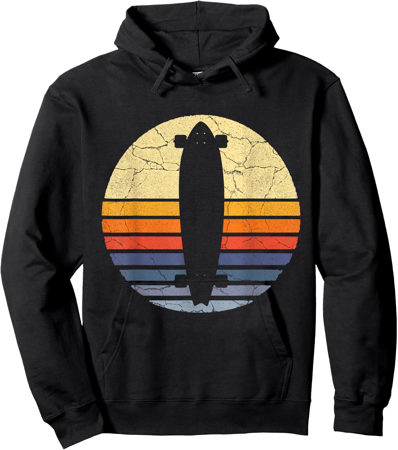 Distressed Longboard Longboarding Liebhaber & Longboarder Geschenk Hoodie - Hoodie | Black