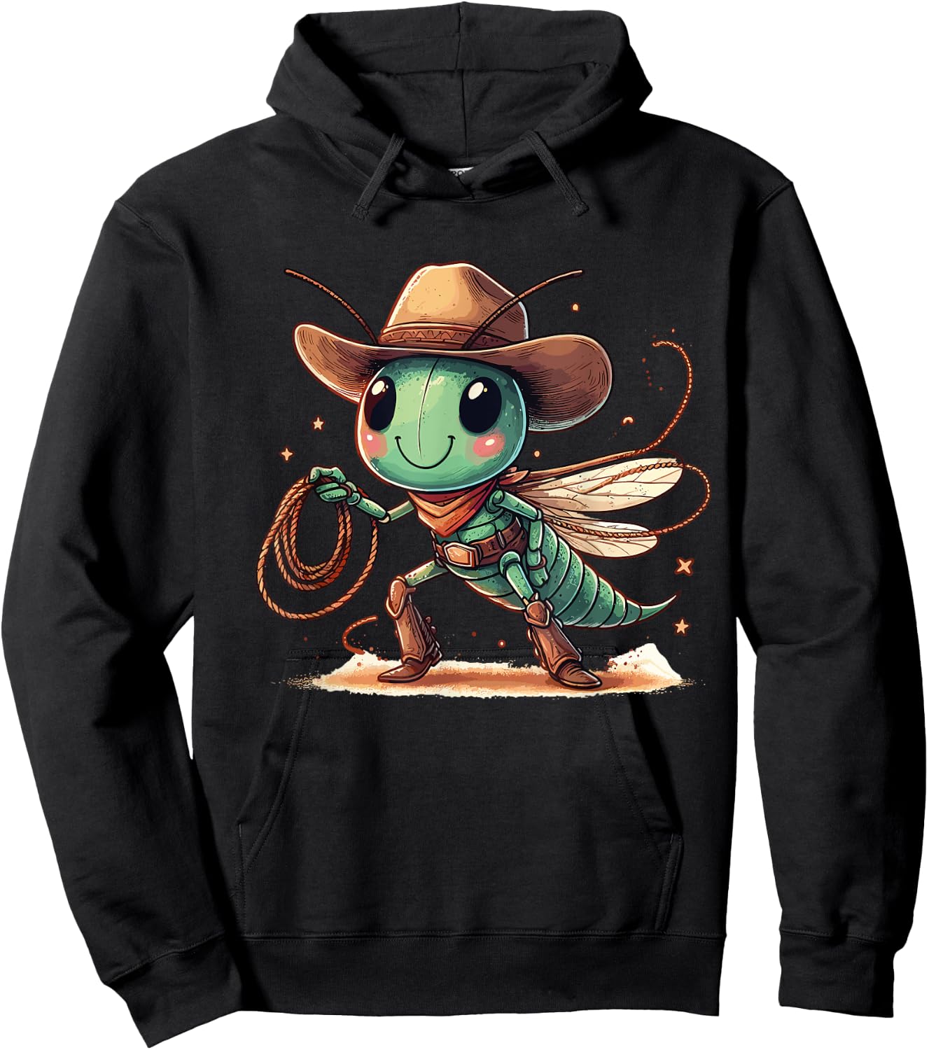 Western Rodeo Cowboy Hat Grasshopper Texas Animals Hoodie - Hoodie | Black