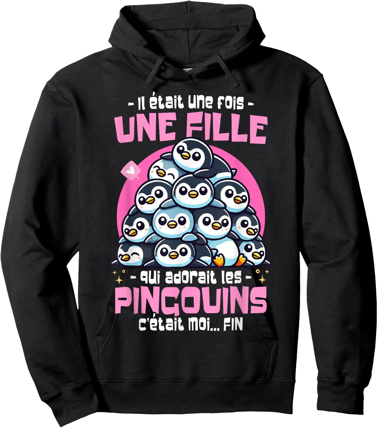 Penguin Was Once Upon a Time Woman Girl Loves Penguins , Black, S Hoodie - Hoodie | Black