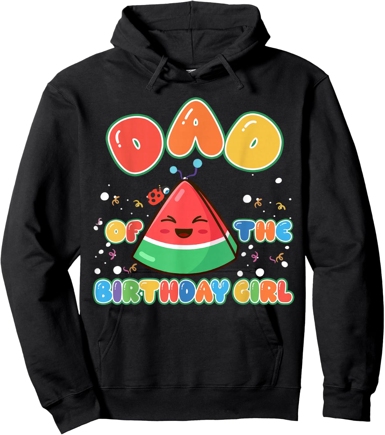 Mom and Dad of The Birthday Girl Funny Melon Family Matching Hoodie - Hoodie | Black
