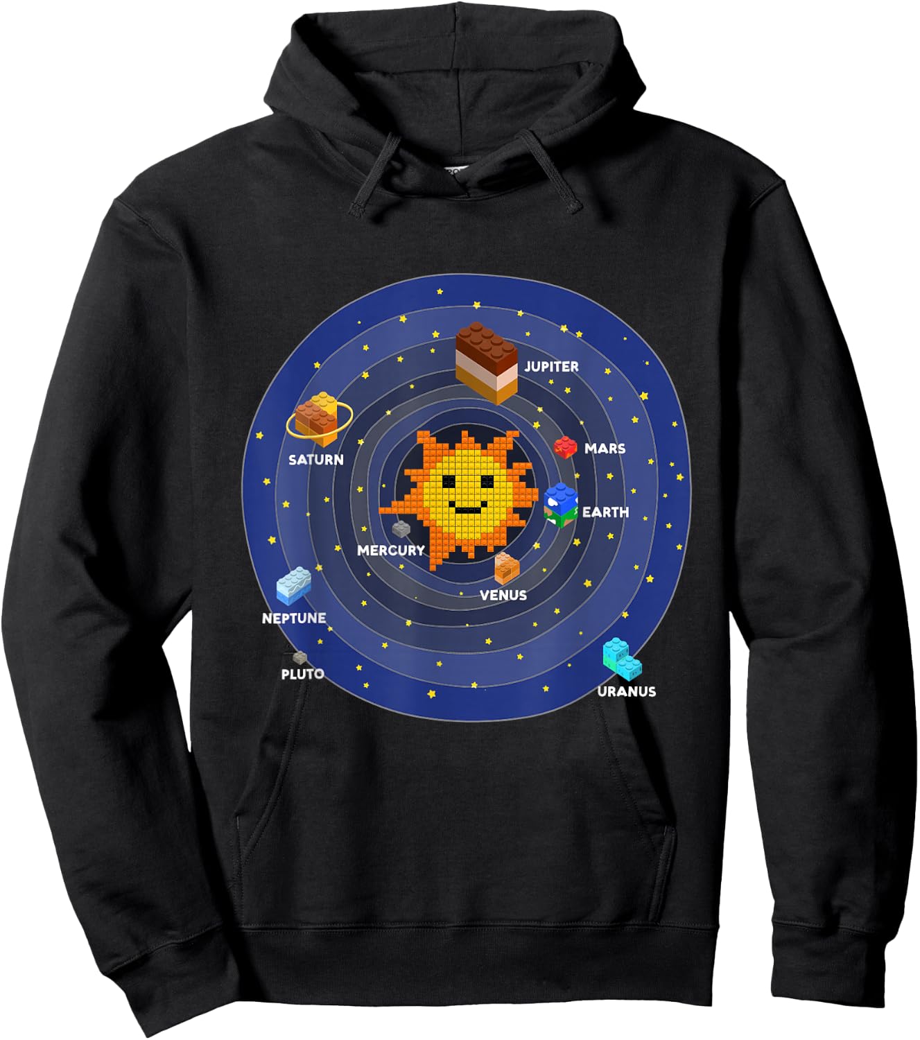 Master Builder Space Brick Building Solar System Science Kid Hoodie - Hoodie | Black