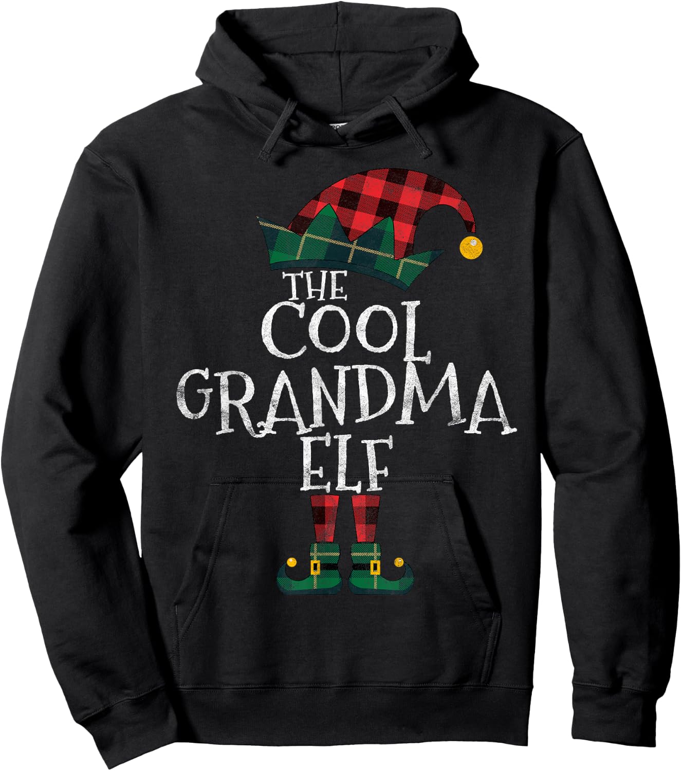 The Cool Grandma Elf Matching Family Group Gift Christmas Hoodie - Hoodie | Black