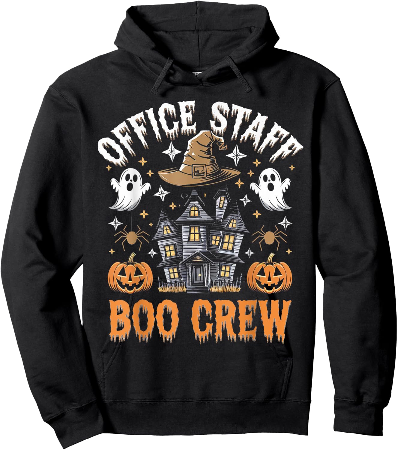 Office Staff Boo Crew Funny Halloween Matching Costume Hoodie - Hoodie | Black