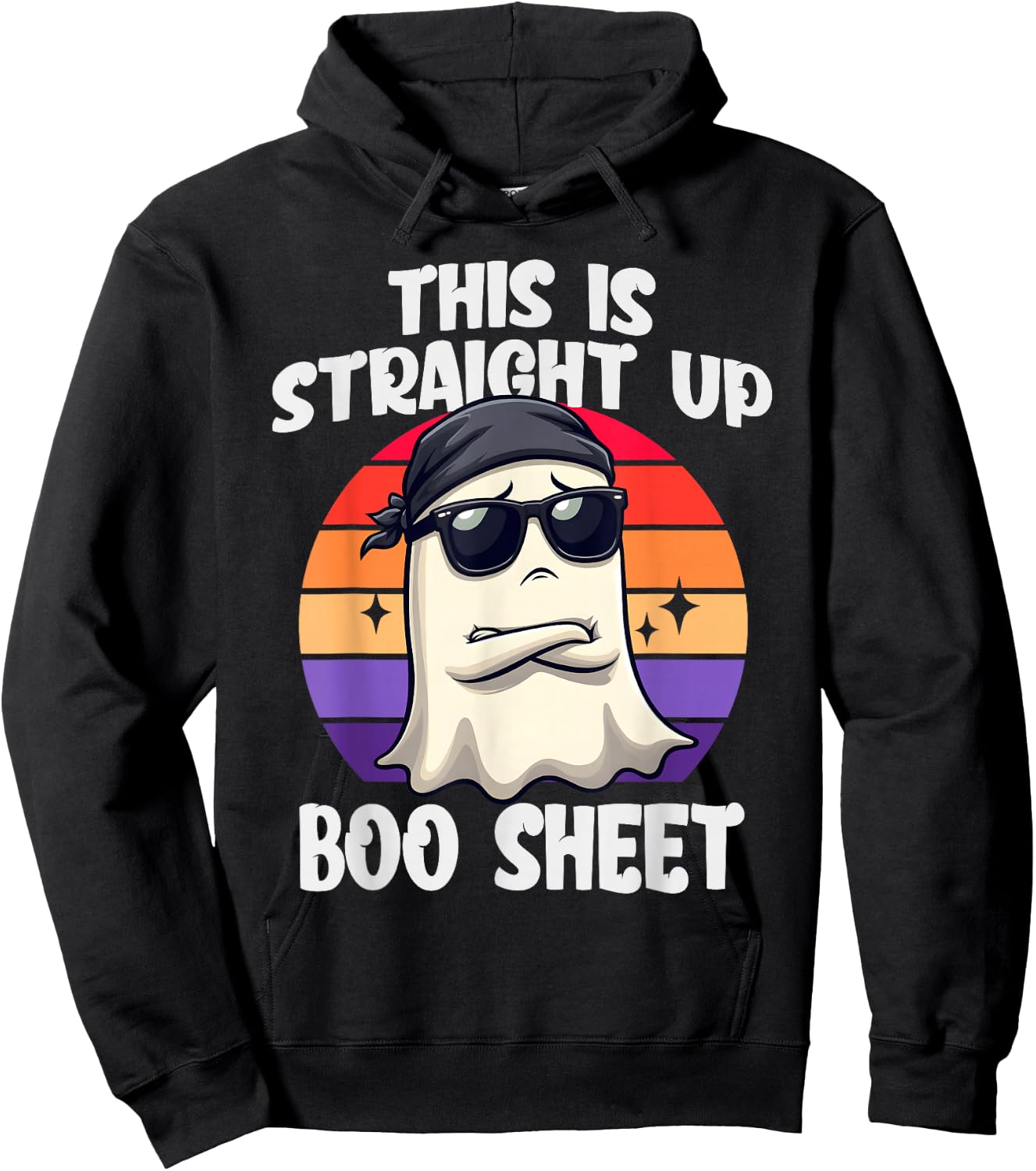 This Is Straight Up Boo Sheet Sarcastic Ghost Halloween Boys Hoodie - Hoodie | Black