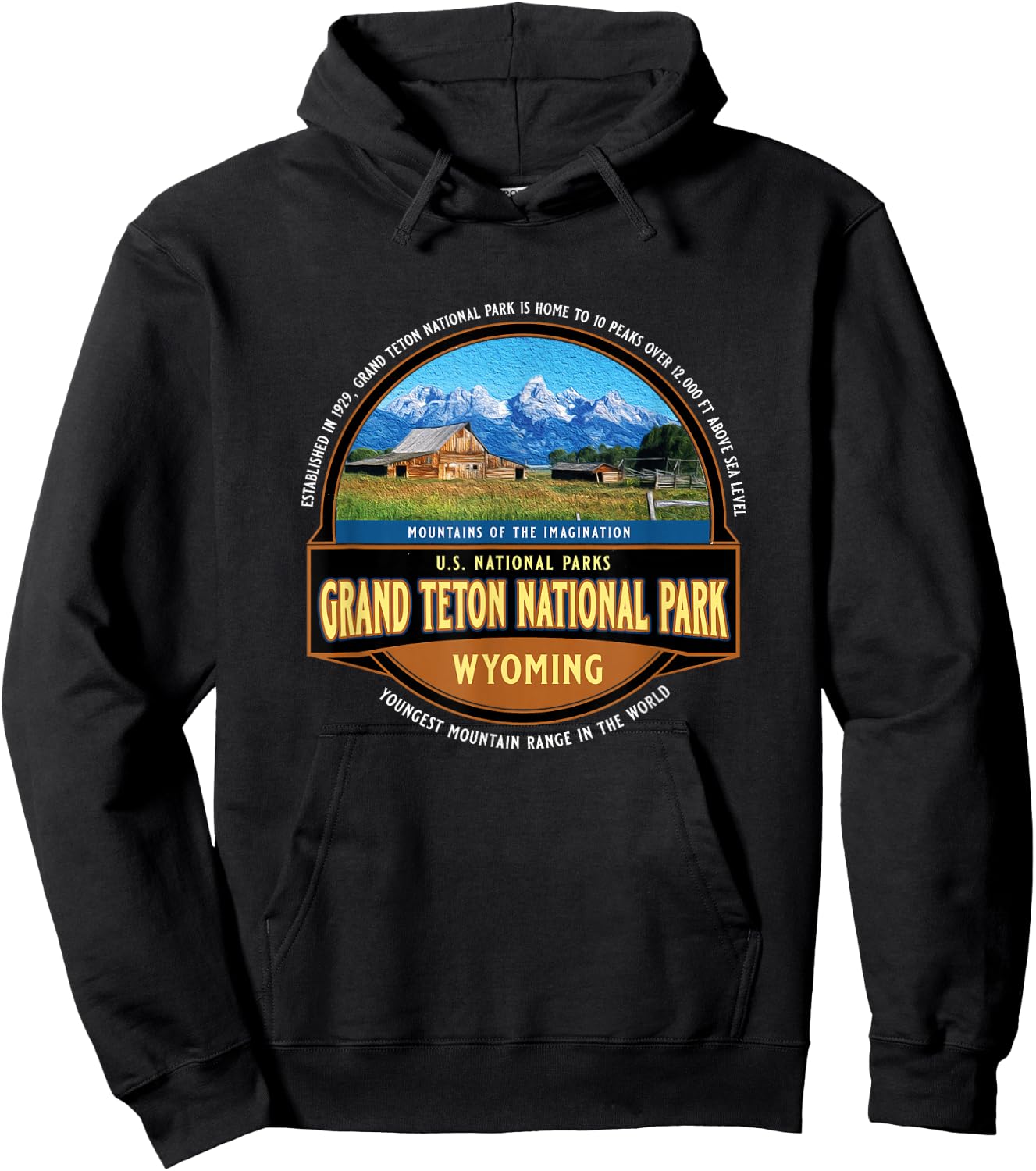 Grand Teton National Park Wyoming USA Mountains Souvenir Hoodie - Hoodie | Black