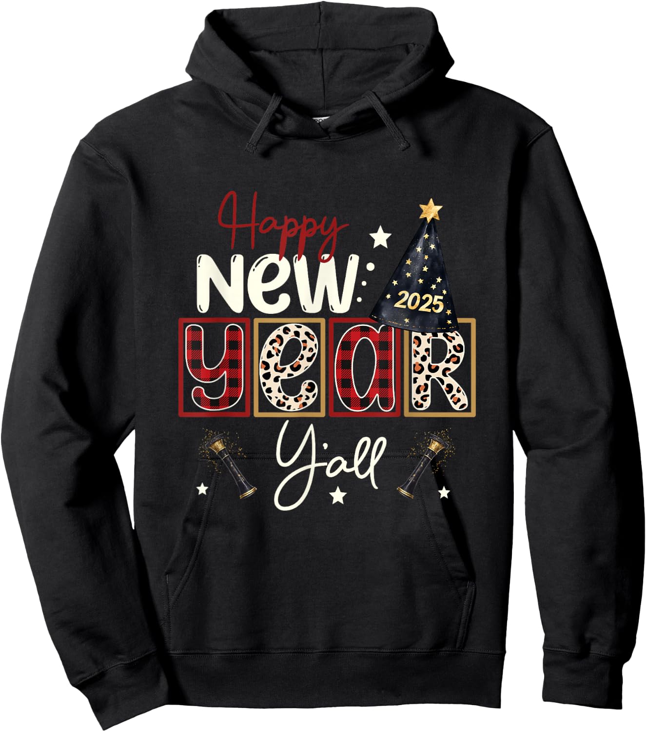 Happy New Year 2025 Men Women Kids New Years Eve Hoodie - Hoodie | Black