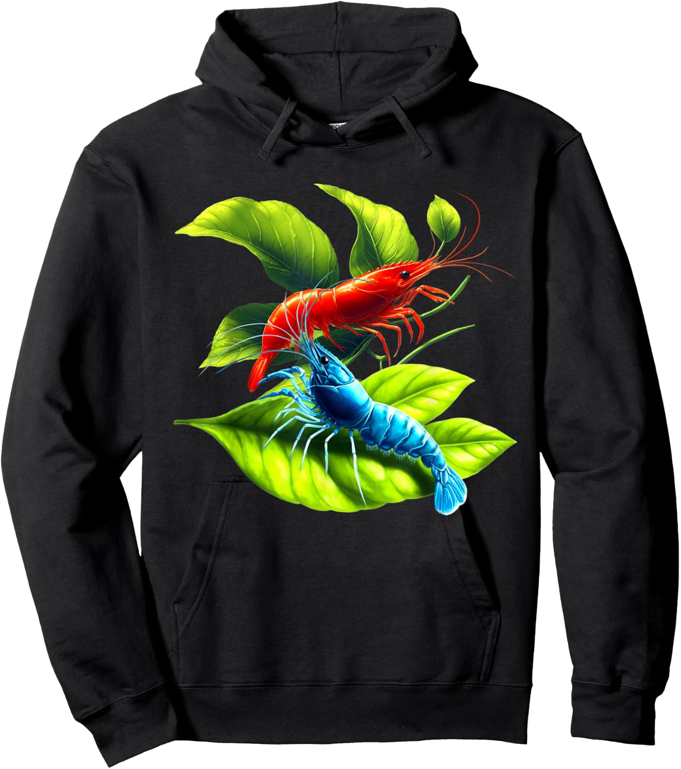 Blue Cherry Shrimp Breeder Neocaradina Freshwater Aquarium Hoodie - Hoodie | Black
