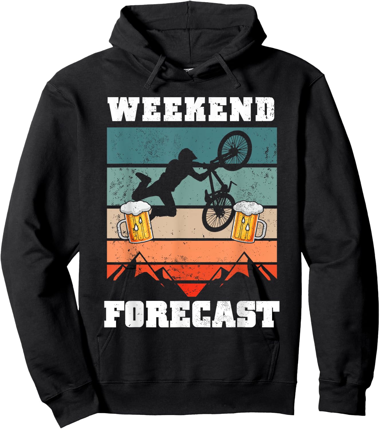 Mountain Biking and Beer Funny MTB Gift Hoodie - Hoodie | Black