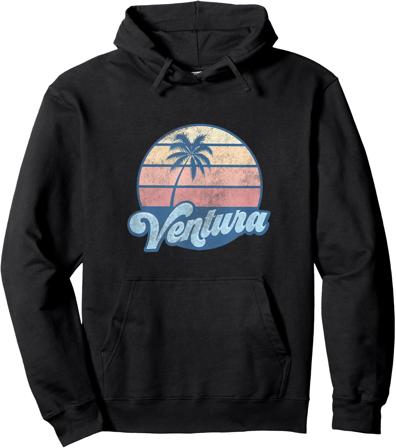 Ventura California CA T Shirt Vintage 70s Retro Surfer Hoodie - Hoodie | Black