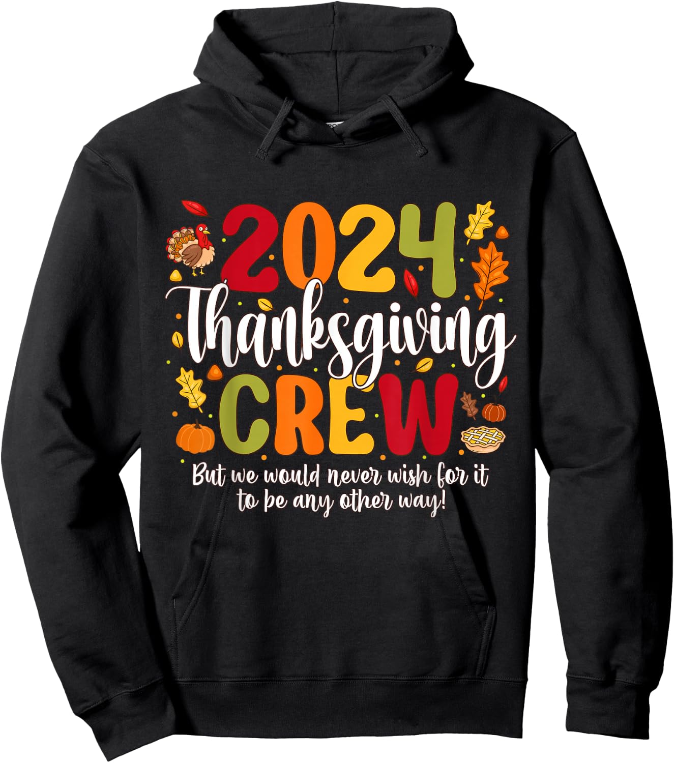 Family Thanksgiving 2024 Thanksgiving Crew Turkey Matching Hoodie - Hoodie | Black