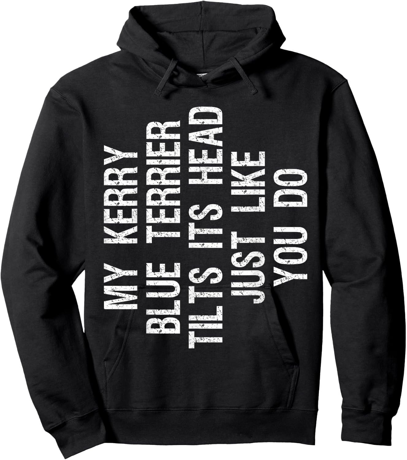 My Kerry Blue Terrier Dog Tilts Its Head Funny Men Women Kids Hoodie - Hoodie | Black