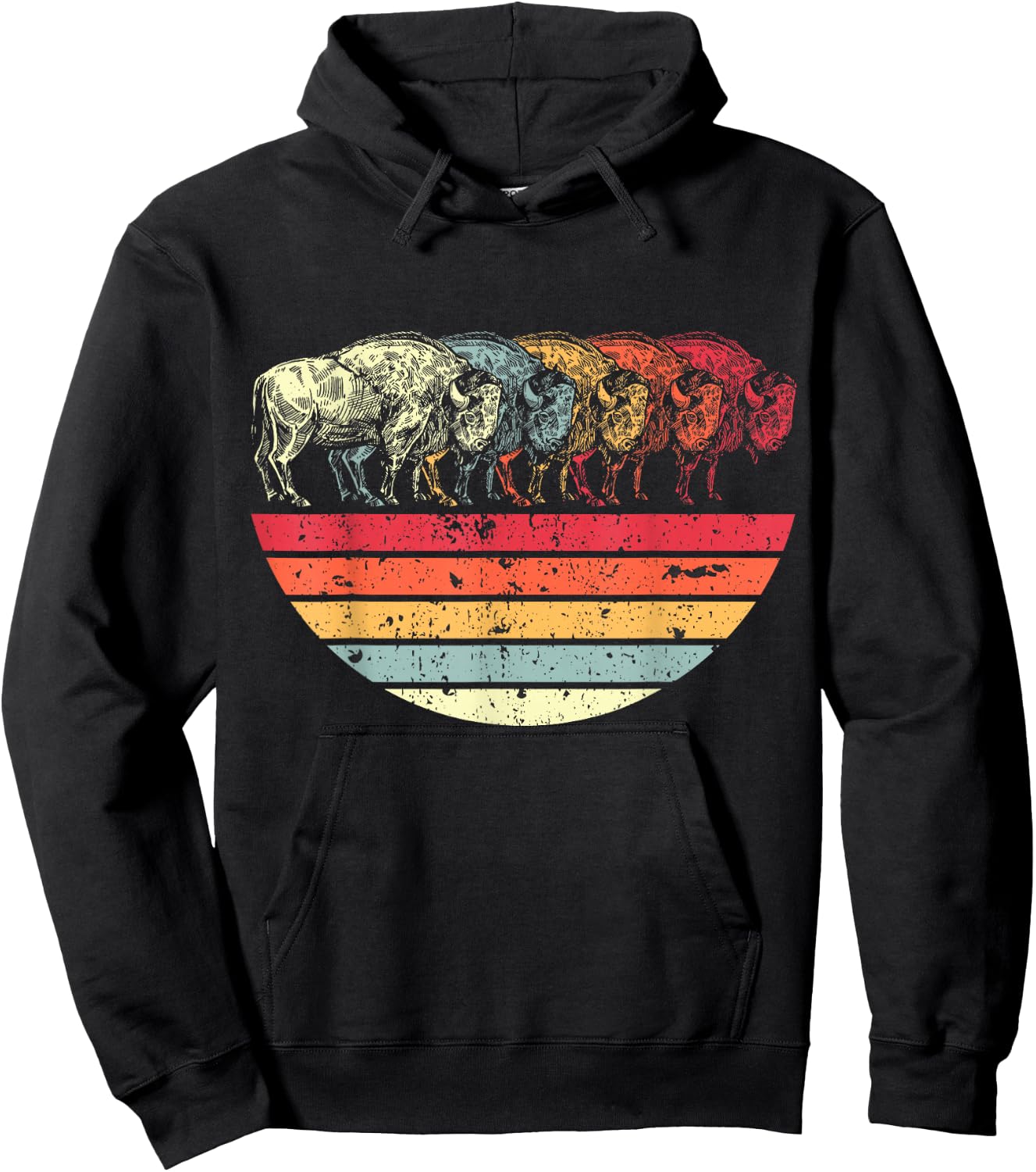 Retro Buffalo Hoodie - Hoodie | Black