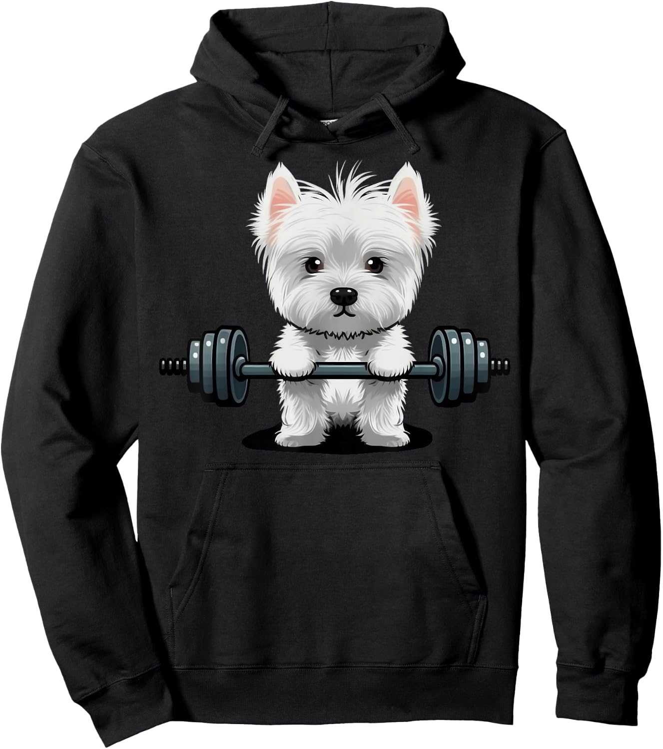 Westie Weightlifting Fitness Gym West Highland White Terrier Hoodie - Hoodie | Black