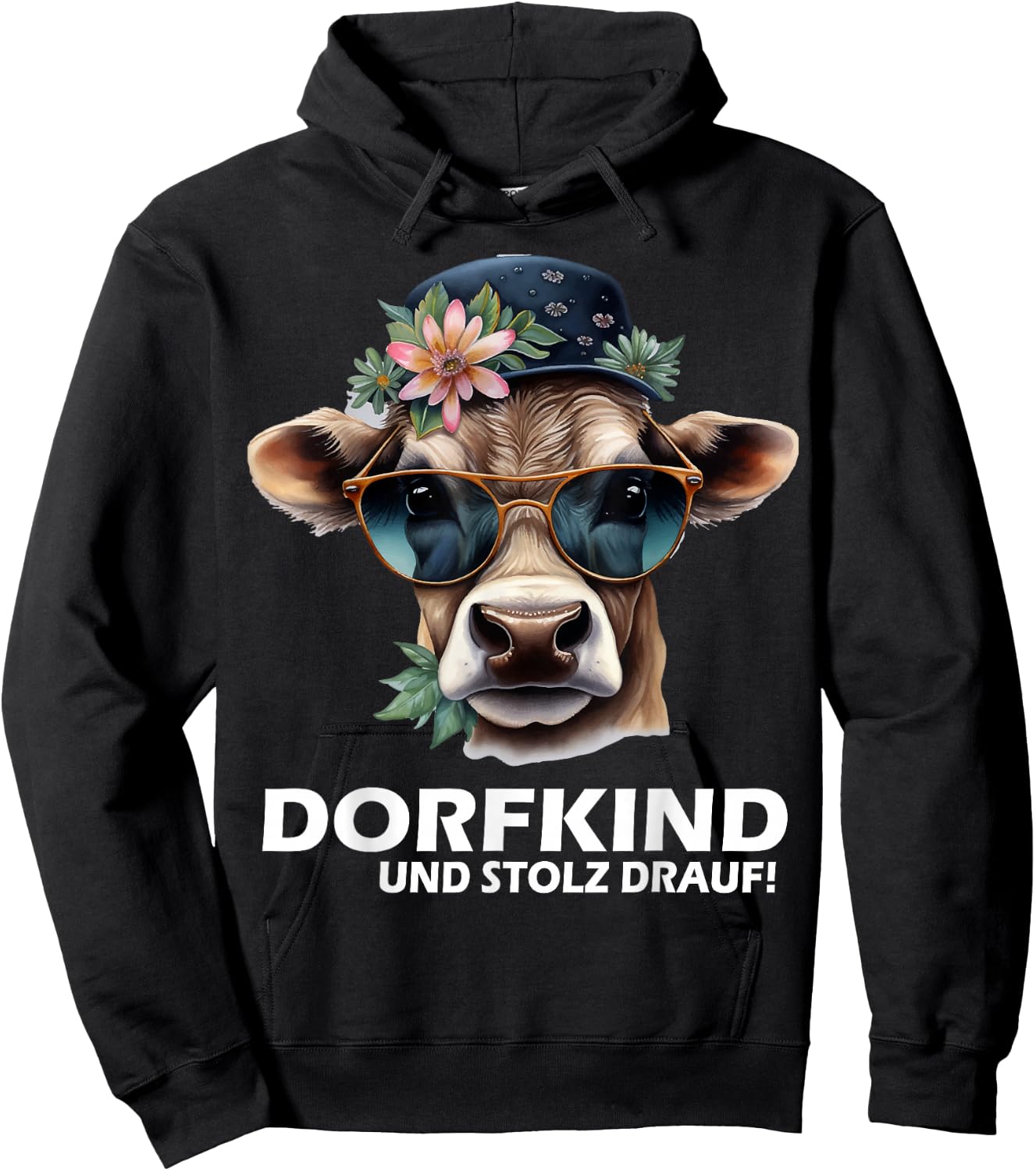 Farmers Cute Cow for Children Village Child Gift Girls , black Hoodie - Hoodie | Black