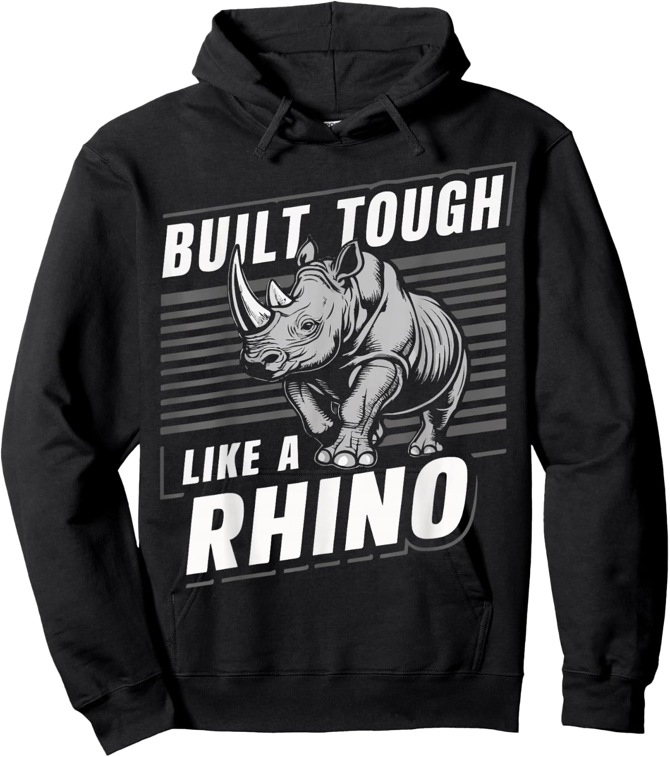 Rhino Built Tough Like A Rhino Zoo Animal Rhinos Hoodie - Hoodie | Black