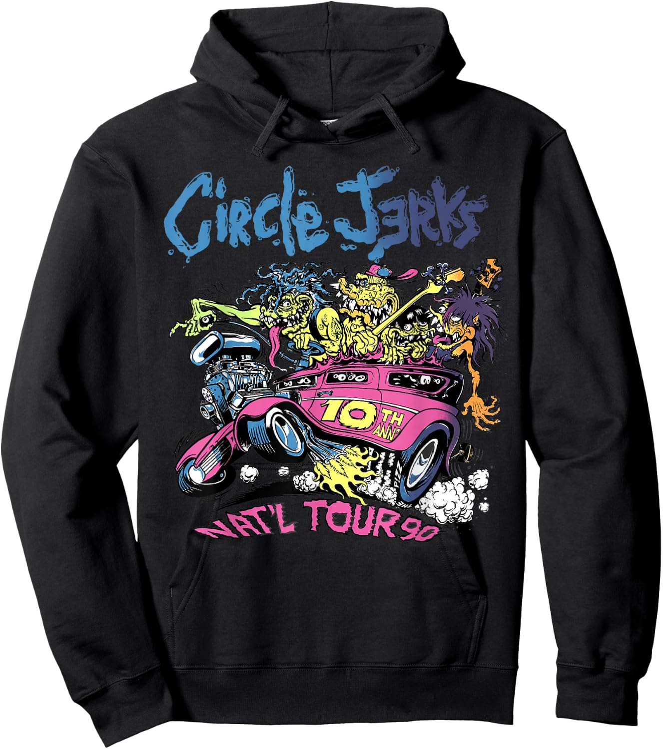 Circle Jerks 91 Tour illustration Hoodie - Hoodie | Black