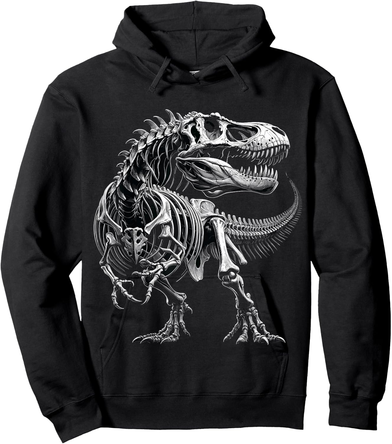 T-Rex Fossil Skeleton Dinosaur Bones Paleontologist Hoodie - Hoodie | Black