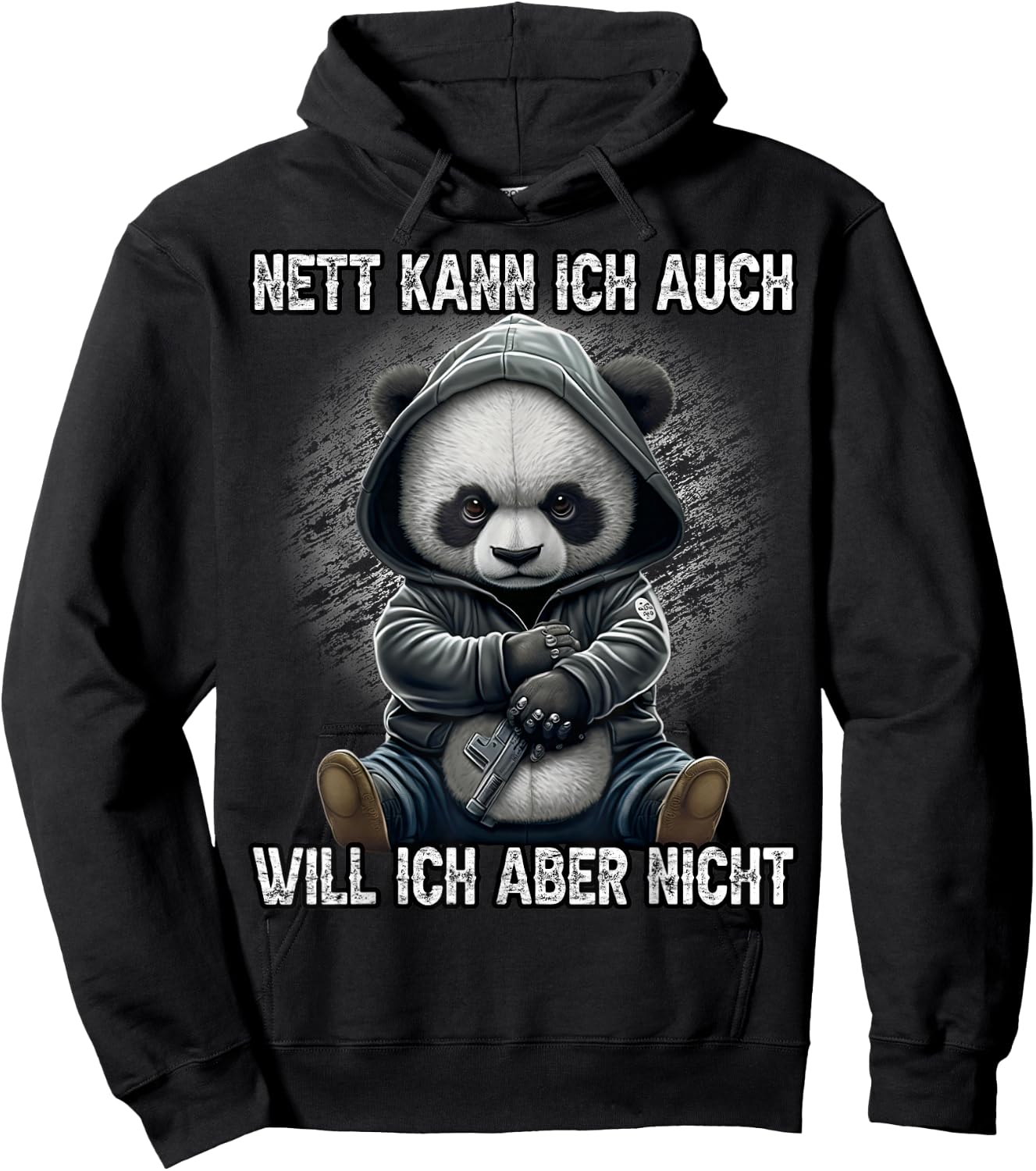 Nett kann ich auch will ich aber nicht Lustiges Panda Anime Hoodie - Hoodie | Black