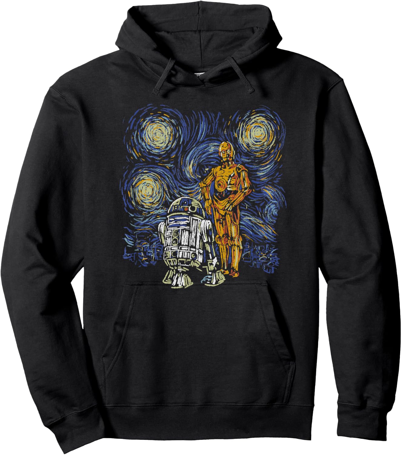 Star Wars Classic Starry Night Vintage R2-D2 & C-3PO Hoodie - Hoodie | Black