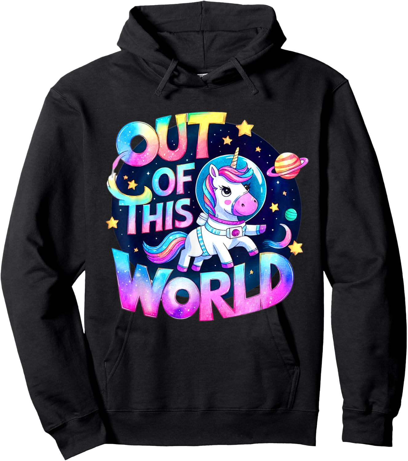 Aventure Kawaii Astronaute Licorne Hoodie - Hoodie | Black