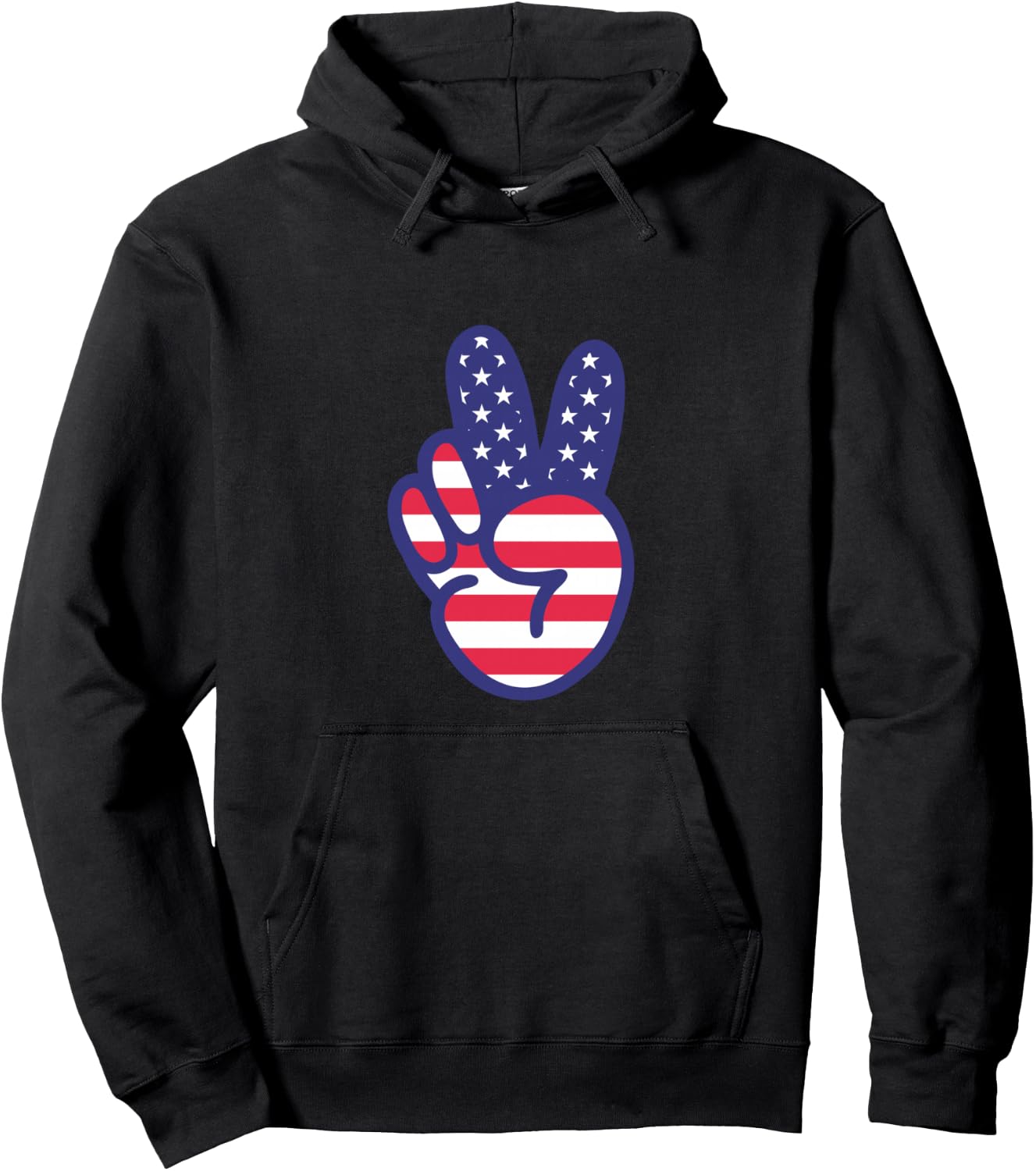 Peace Sign American Flag Hoodie - Hoodie | Black