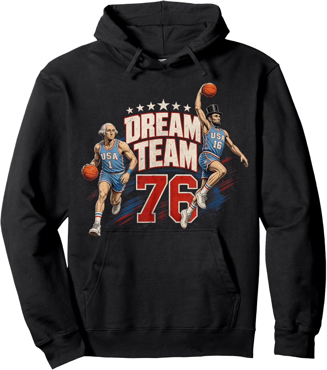 4th of July Basketball Dream Team '76 Since 1776 250 Years Hoodie - Hoodie | Black