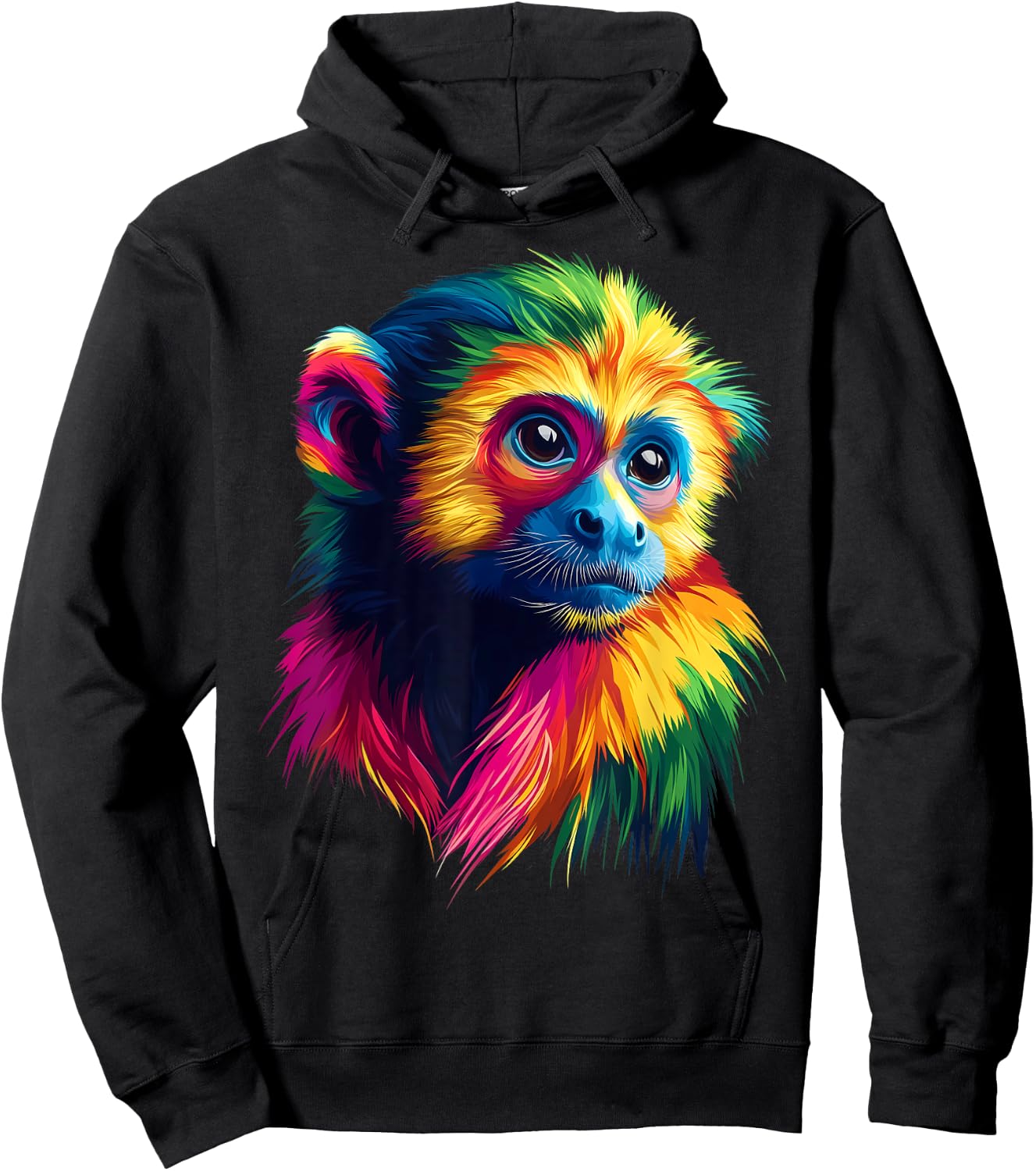 Colorful Capuchin Monkey Cute Rainforest Jungle Animal Black Hoodie - Hoodie | Black