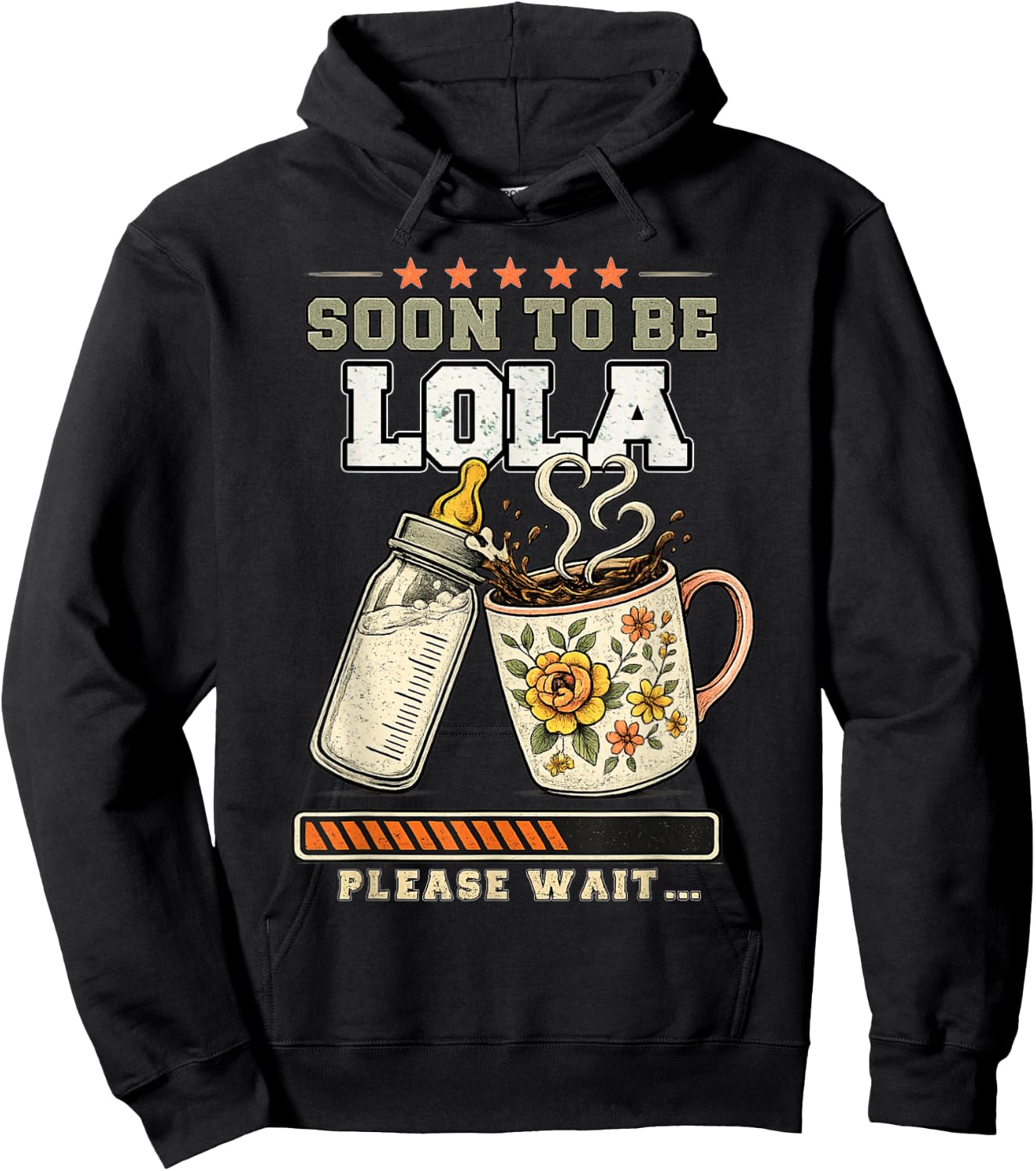 Soon to Be Lola, Expecting Grandmother, Baby Reveal Hoodie - Hoodie | Black