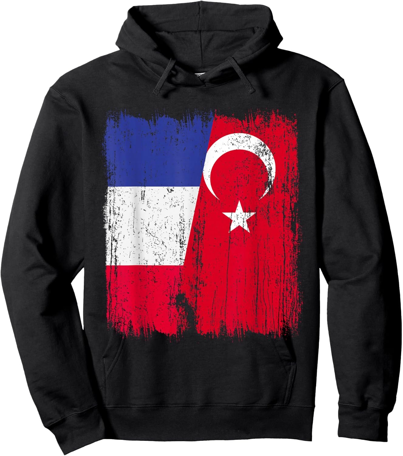 Demi-Drapeau de la France Turquie Turquie Hoodie - Hoodie | Black