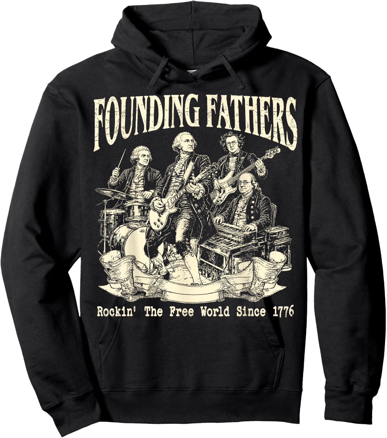 Founding Fathers Fan Club Est 1776 250 Years 4th of July Hoodie - Hoodie | Black