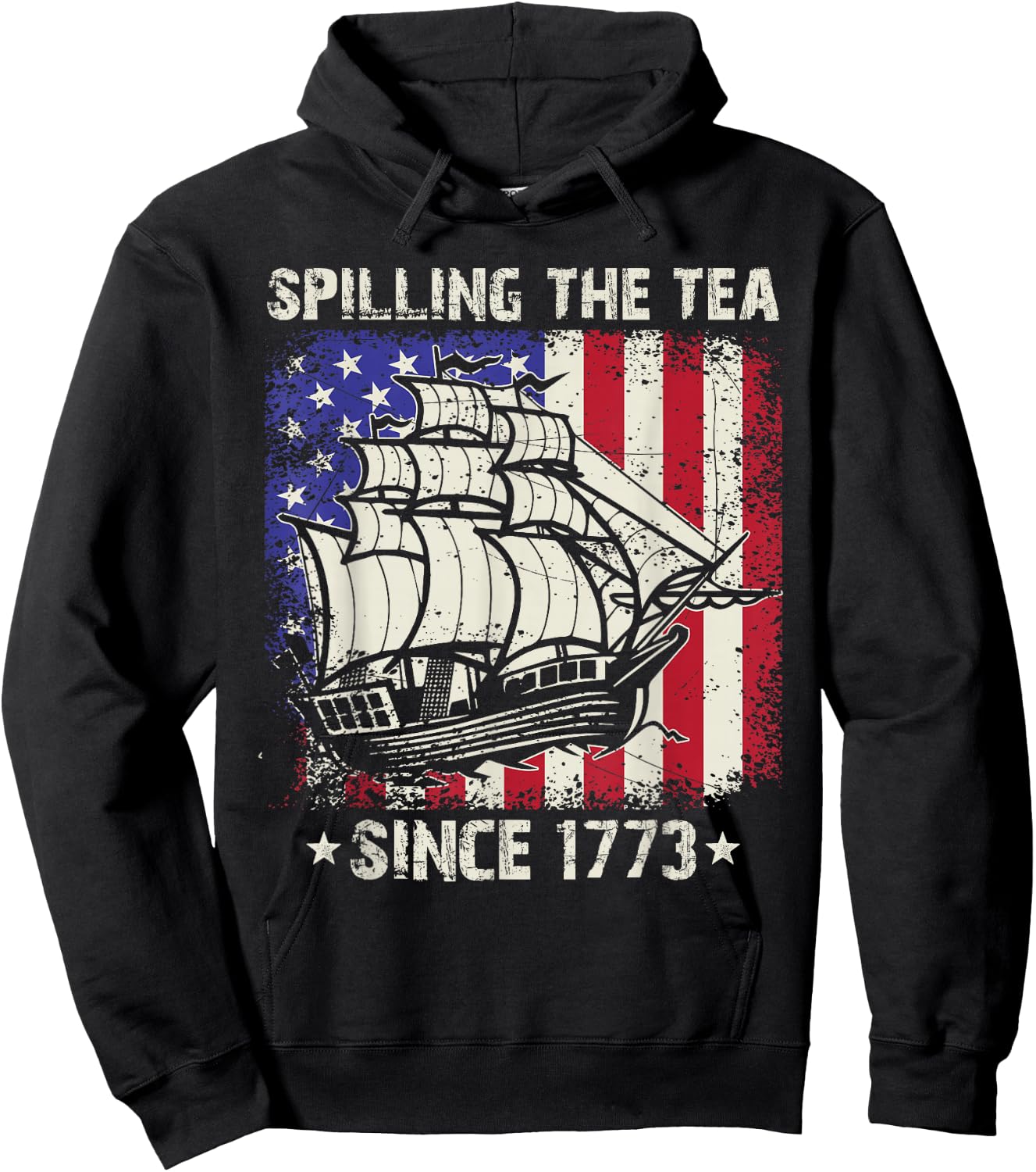 Spilling The Tea Since 1773 Us History Teacher 4th Of July Hoodie - Hoodie | Black