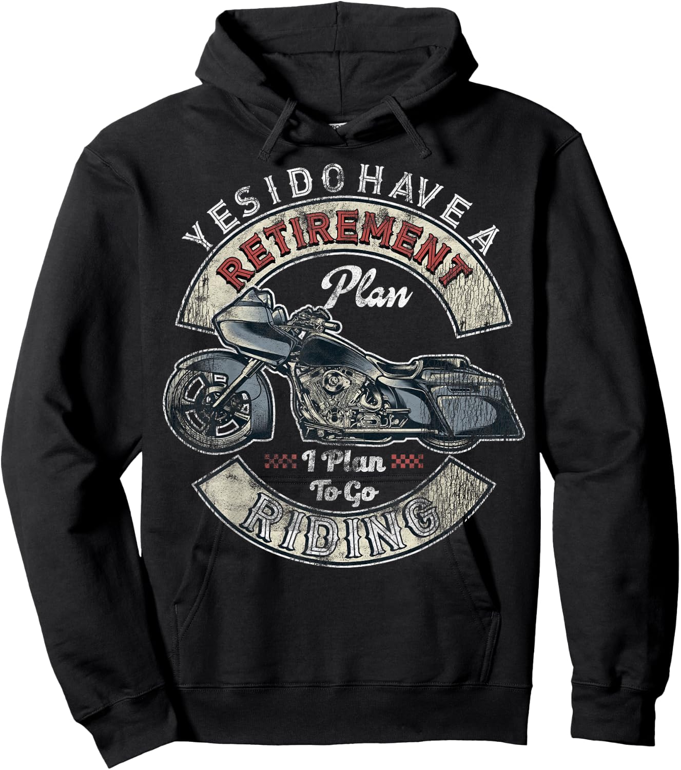 Retirement Plan To Go Riding Gift Motorcycle Riders Biker Hoodie - Hoodie | Black