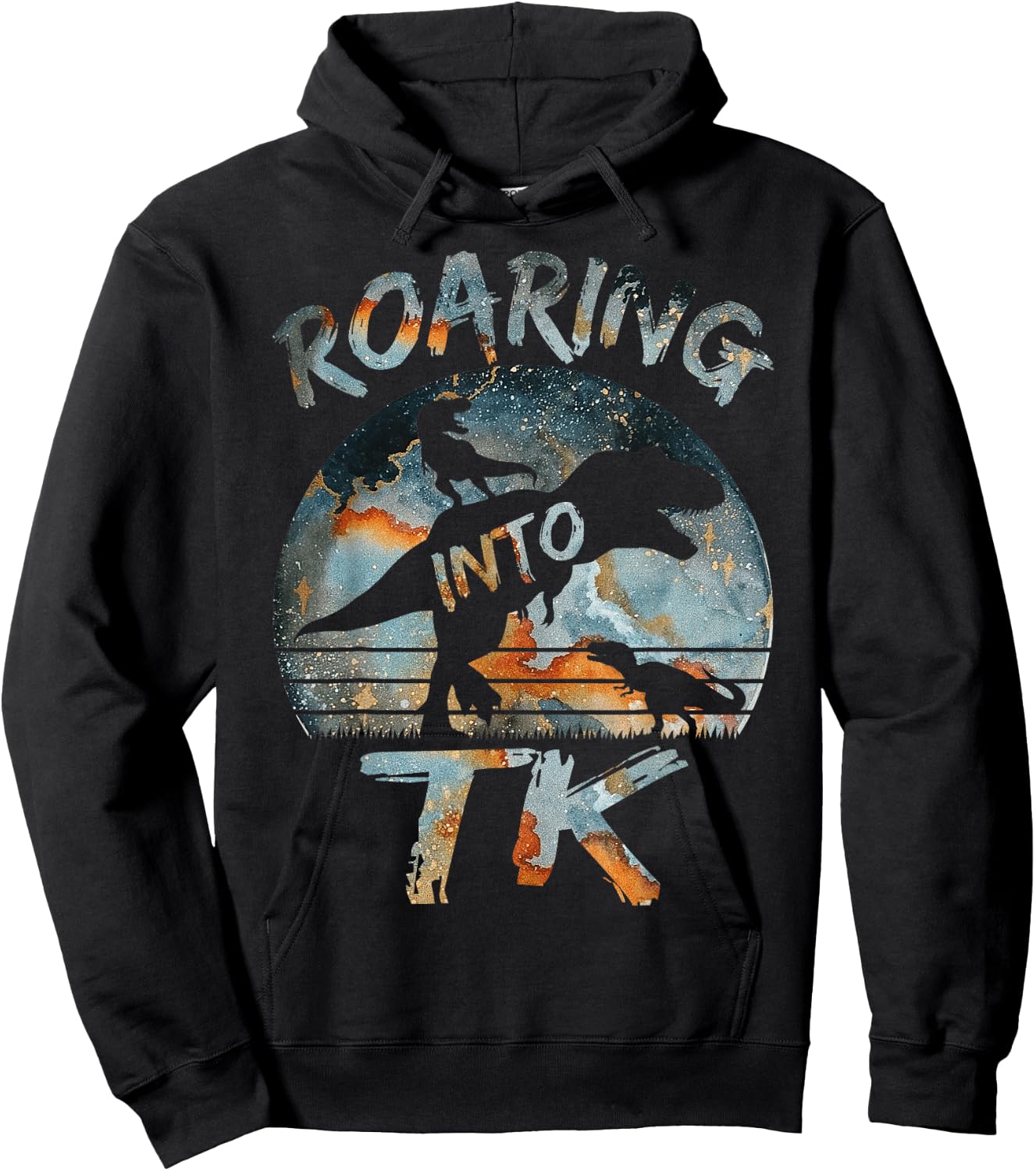 Roaring into TK Back To School Dinossaur TK T Rex Boys Hoodie - Hoodie | Black