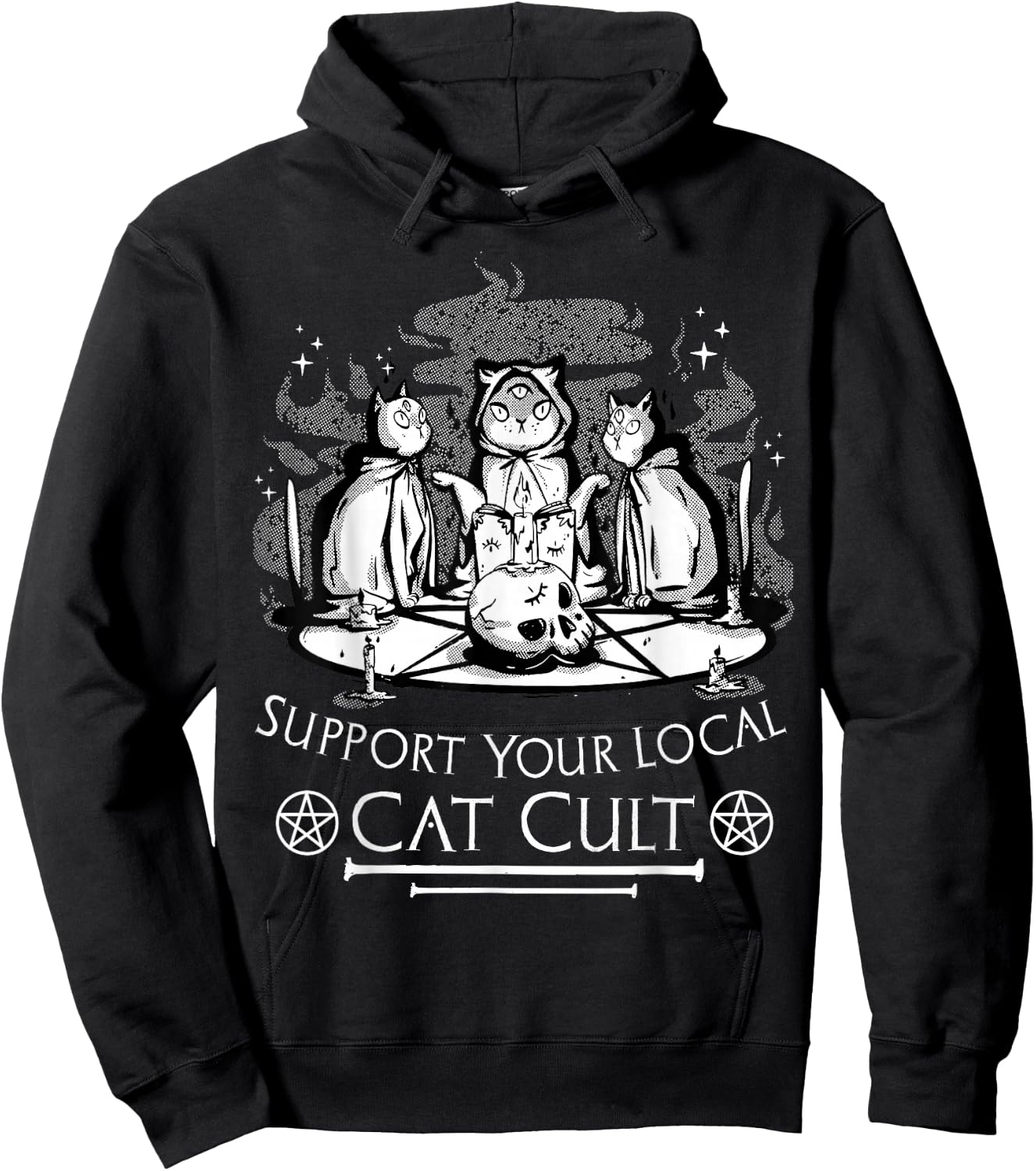 Unterstützen Sie Ihre lokale Katze Kult Gothic Cat Hoodie - Hoodie | Black