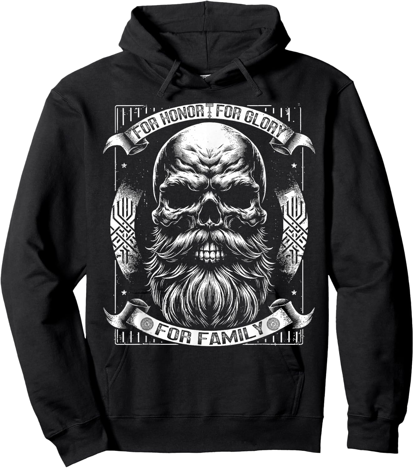 Wikinger Spruch, Honor Glory Family, Germanen Viking Hoodie - Hoodie | Black