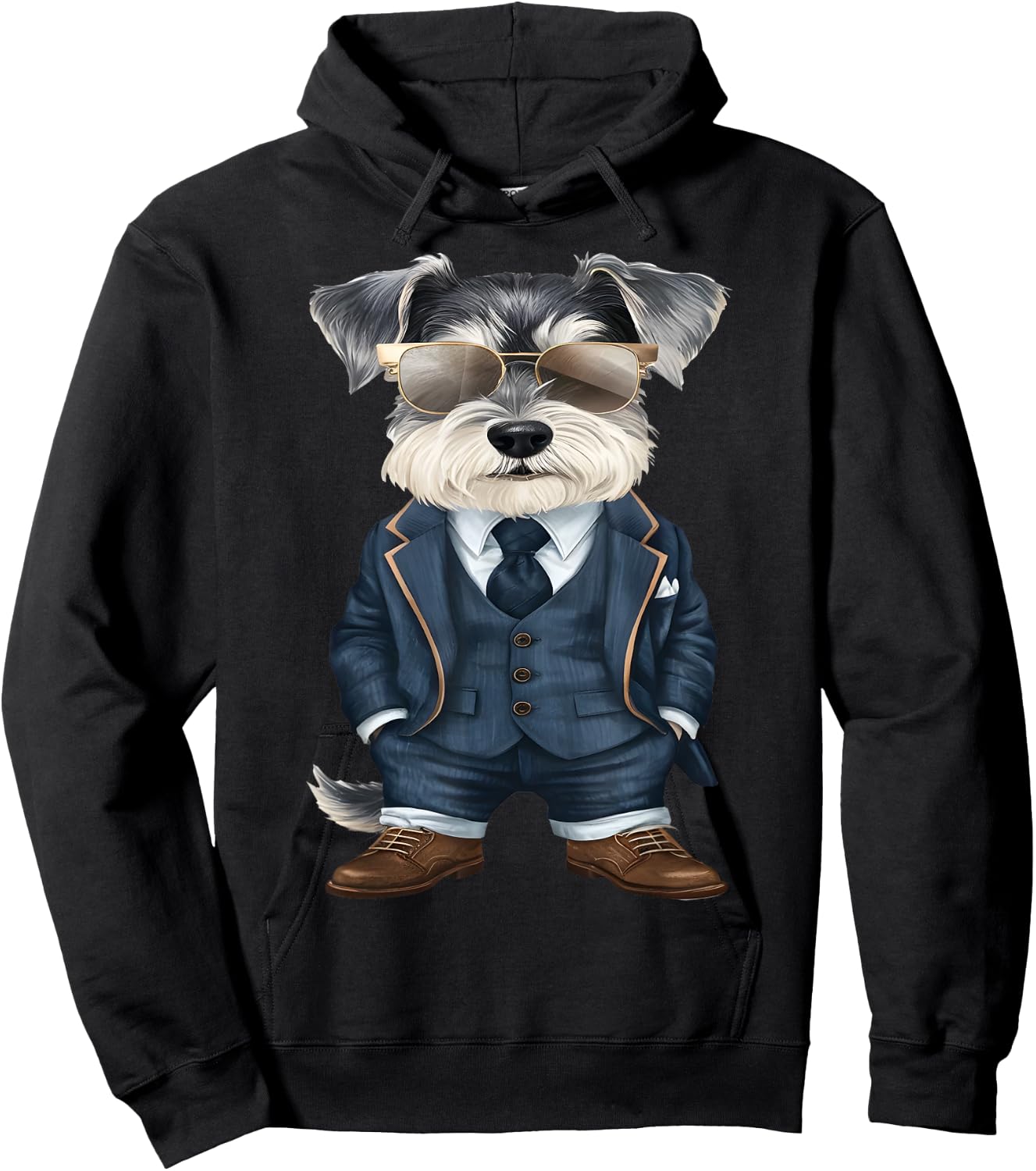 Men Woman Miniature Schnauzer Suit Miniature Schnauzer Hoodie - Hoodie | Black