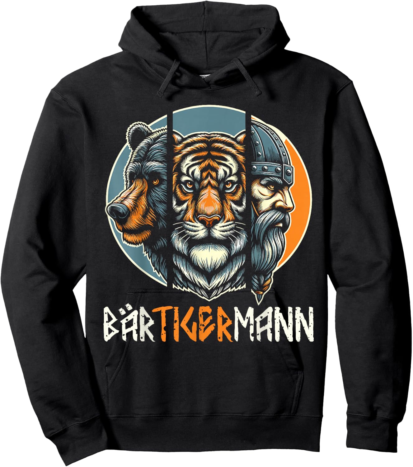 BÄRTIGERMANN Viking Beard Full Beard Tiger Man , black Hoodie - Hoodie | Black